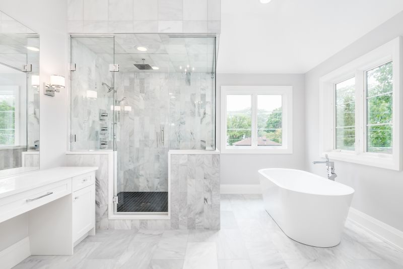 Marble Tile Shower Interior